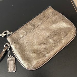 Coach metallic wristlet like new!